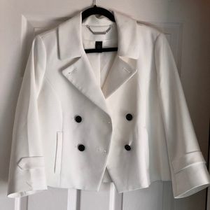 White double breasted  waist length blazer